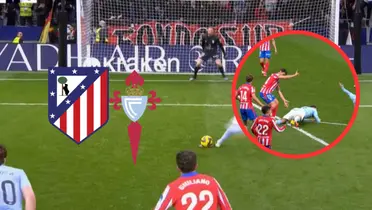 Atlético de Madrid vs Celta de Vigo Foto: Escudoteca y Captura de DAZN