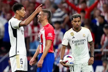 Bellingham y Azpilicueta discuten en el último derbi disputado. Imagen: Eurosport.