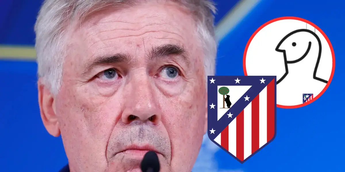 Carlo Ancelotti Foto: Real Madrid, Escudoteca y Captura de X Atleti
