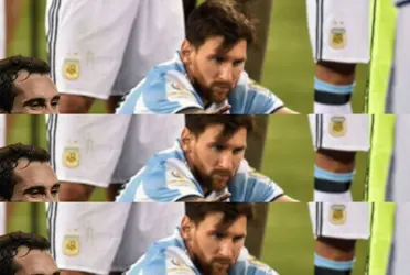 Diego Godin acompaño a su manera a Lionel Messi en un momento más que delicado