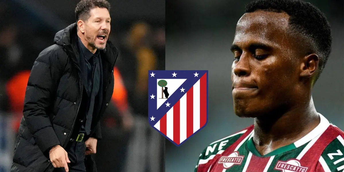 Diego Simeone y Jhon Arias Foto: El Desmarque y AFP