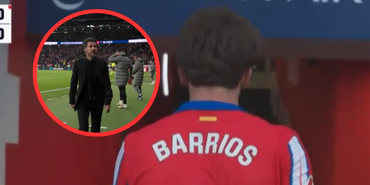 Diego Simeone y Pablo Barrios Foto: Captura de DAZN