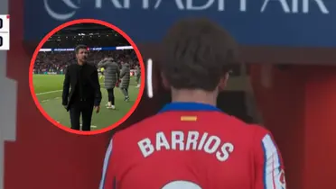 Diego Simeone y Pablo Barrios Foto: Captura de DAZN