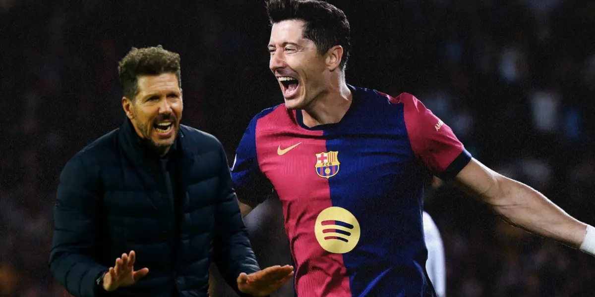 Diego Simeone y Robert Lewandowski Foto: FC Barcelona y Atleti