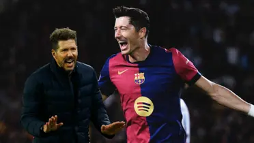 Diego Simeone y Robert Lewandowski Foto: FC Barcelona y Atleti