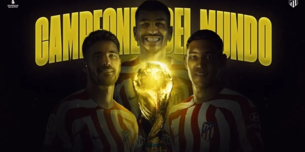 El Atlético de Madrid, con el triunfo de Argentina en el día de ayer, llegó a tener 6 campeones del mundo en su historia