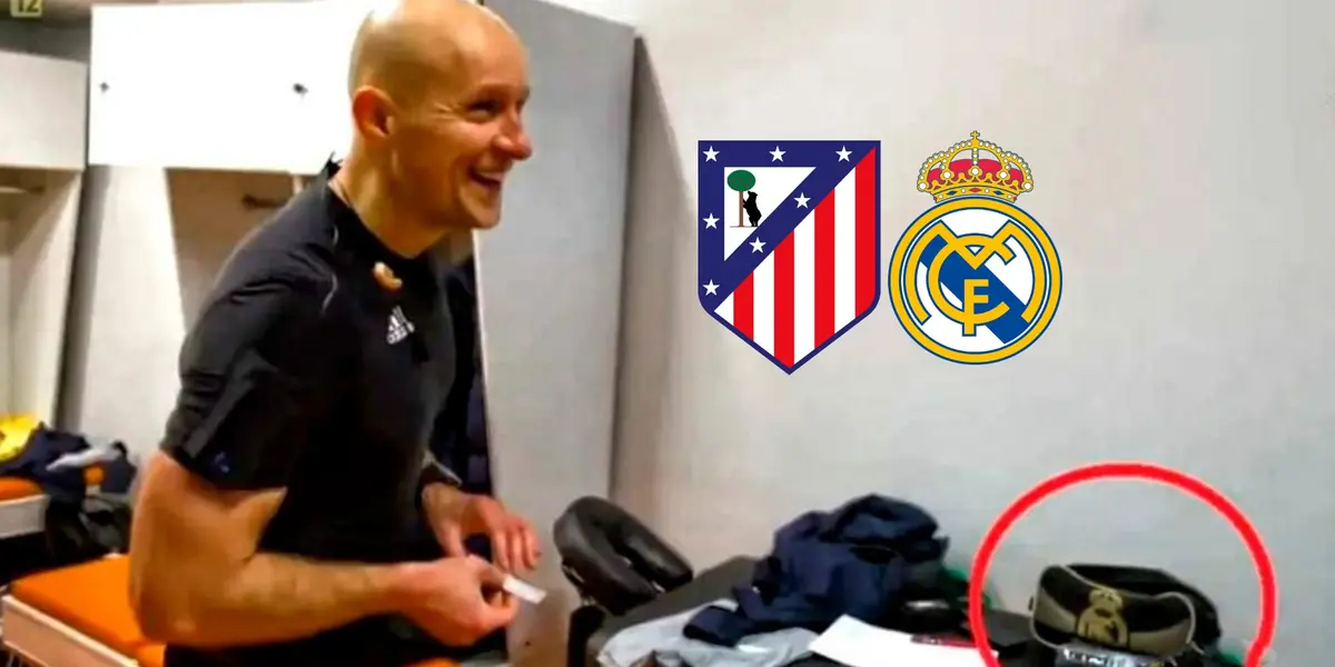 El colegiado asignado para el Atlético de Madrid - Real Madrid fue fotografiado con un estuche madridista
