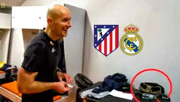 El colegiado asignado para el Atlético de Madrid - Real Madrid fue fotografiado con un estuche madridista