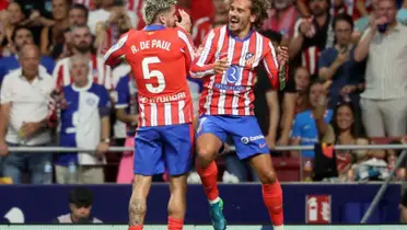Griezmann y De Paul estuvieron bromeando con Gallagher, pero el idioma fue un obstáculo