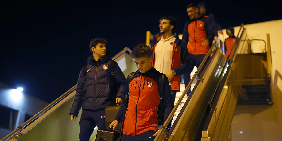 La expedición del Atlético de Madrid aterriza en Arabia Saudí. Imagen: Atlético de Madrid.