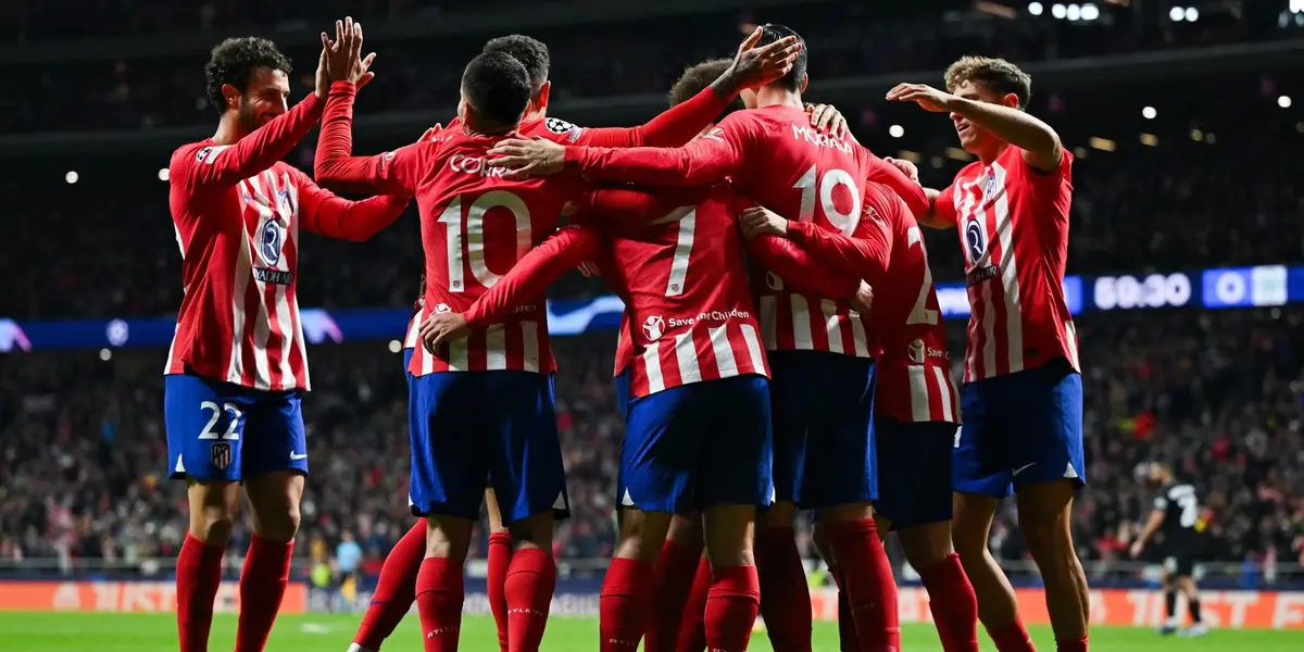 Los jugadores del Atlético de Madrid celebran un tanto. Imagen: Goal.com