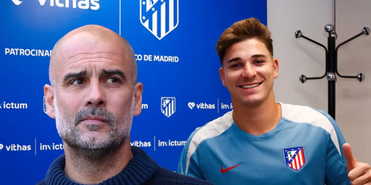 Pep Guardiola - Julián Álvarez (Foto: Atlético de Madrid)