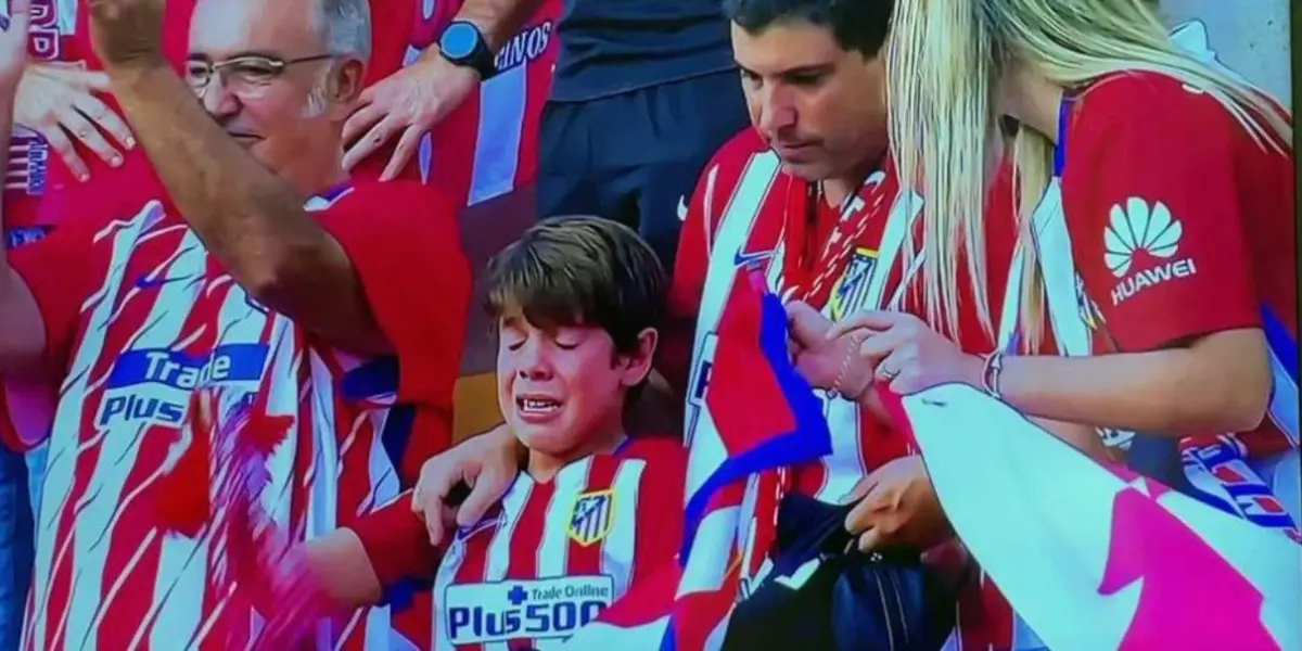 Una vez finalizado el encuentro en el Nuevo Mirandilla, la retransmisión televisiva enfocó a un niño que no paraba de llorar por el equipo