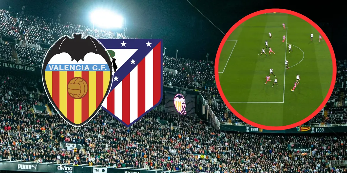 Valencia CF vs Atlético de Madrid Foto: Captura de ESPN, Escudoteca y Valencia CF