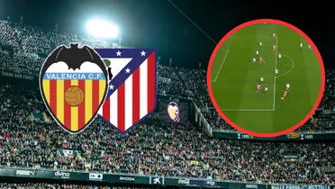 Valencia CF vs Atlético de Madrid Foto: Captura de ESPN, Escudoteca y Valencia CF