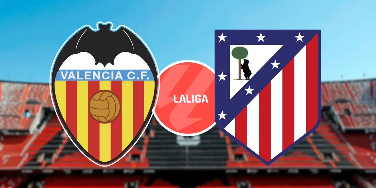 Valencia CF vs Atlético de Madrid Foto: LaLiga, Escudoteca y Valencia CF