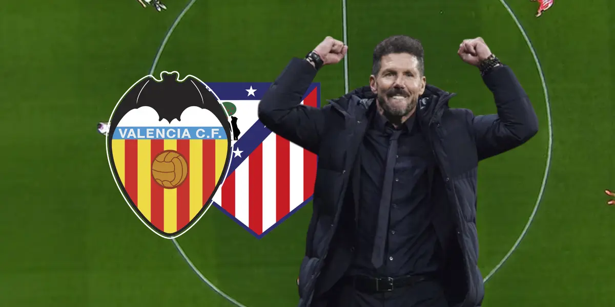 Valencia vs Atlético de Madrid Foto: Captura de ESPN, Atleti y Escudoteca
